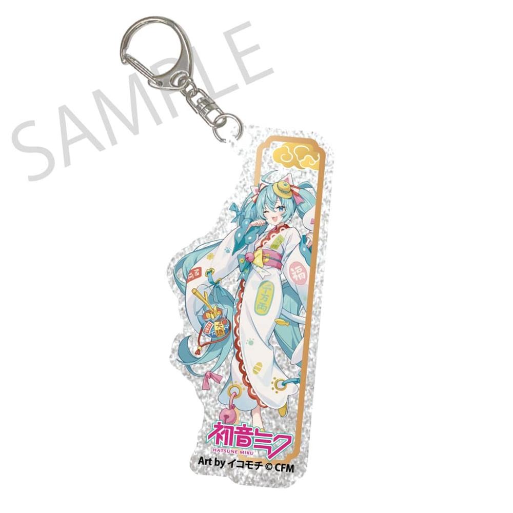 「初音ミク×招き猫×真夏の熊谷」シルバーバックアクリルキーホルダー 初音ミク 白猫 Art by イコモチ - 公式商品画像 | AniSmile