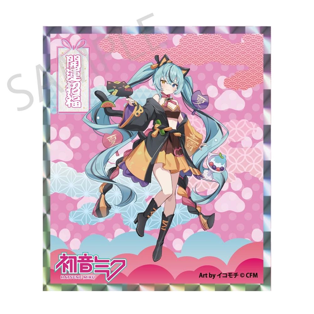 「初音ミク×招き猫×真夏の熊谷」 アクリル色紙 初音ミク 黒猫 Art by イコモチ - 公式商品画像 | AniSmile