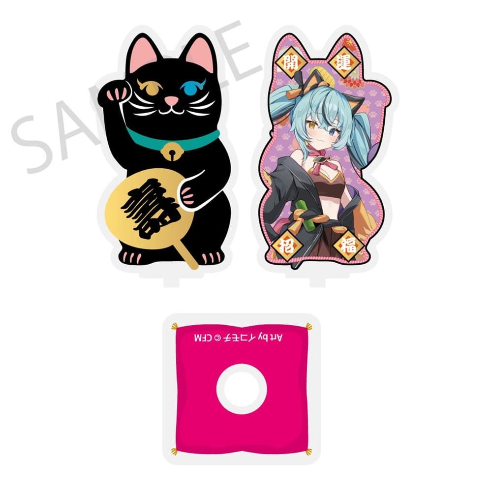 「初音ミク×招き猫×真夏の熊谷」 まわるダイカットアクリルスタンド 初音ミク 黒猫 Art by イコモチ - 公式商品画像 | AniSmile