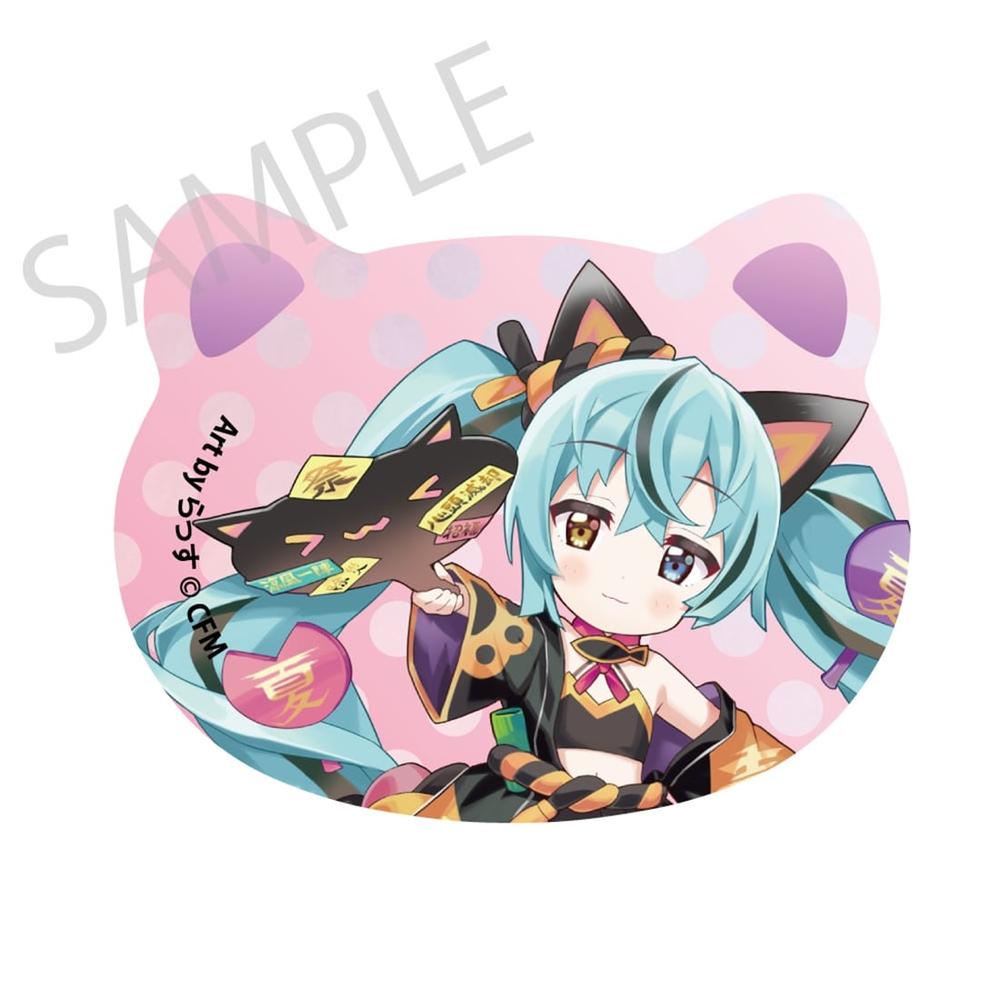 「初音ミク×招き猫×真夏の熊谷」猫型缶バッジ 初音ミク 黒猫1 Art by らっす - 公式商品画像 | AniSmile