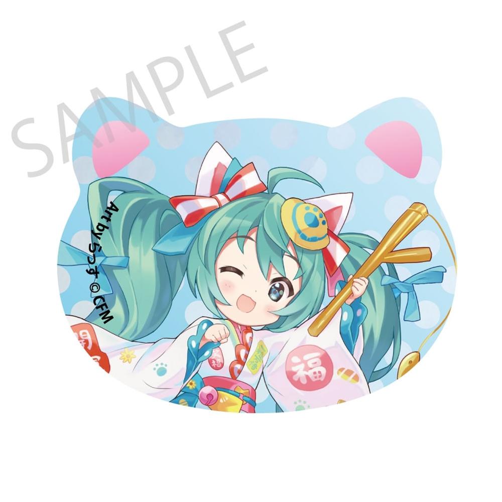 「初音ミク×招き猫×真夏の熊谷」猫型缶バッジ 初音ミク 白猫1 Art by らっす - 公式商品画像 | AniSmile
