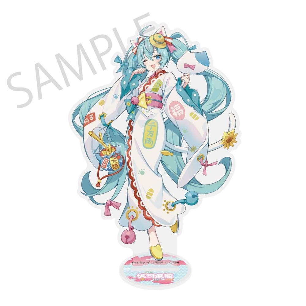 「初音ミク×招き猫×真夏の熊谷」ダイカットビッグアクリルスタンド 初音ミク 白 Art by イコモチ - 公式商品画像 | AniSmile