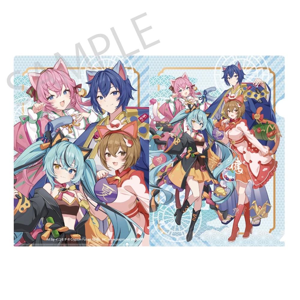 「初音ミク×招き猫×真夏の熊谷」クリアファイル 初音ミク 黒猫 / 巡音ルカ / MEIKO / KAITO Art by イコモチ - 公式商品画像 | AniSmile