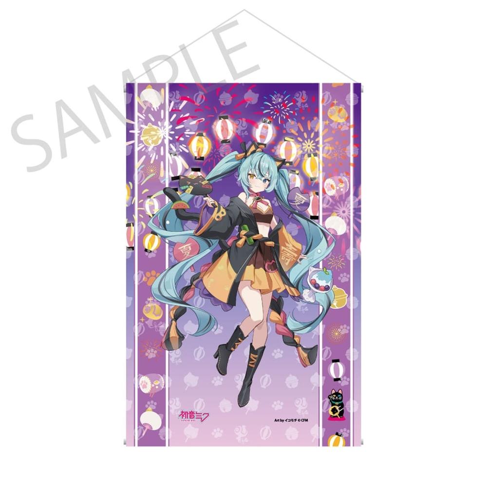 「初音ミク×招き猫×真夏の熊谷」タペストリー 初音ミク 黒猫 Art by イコモチ - 公式商品画像 | AniSmile