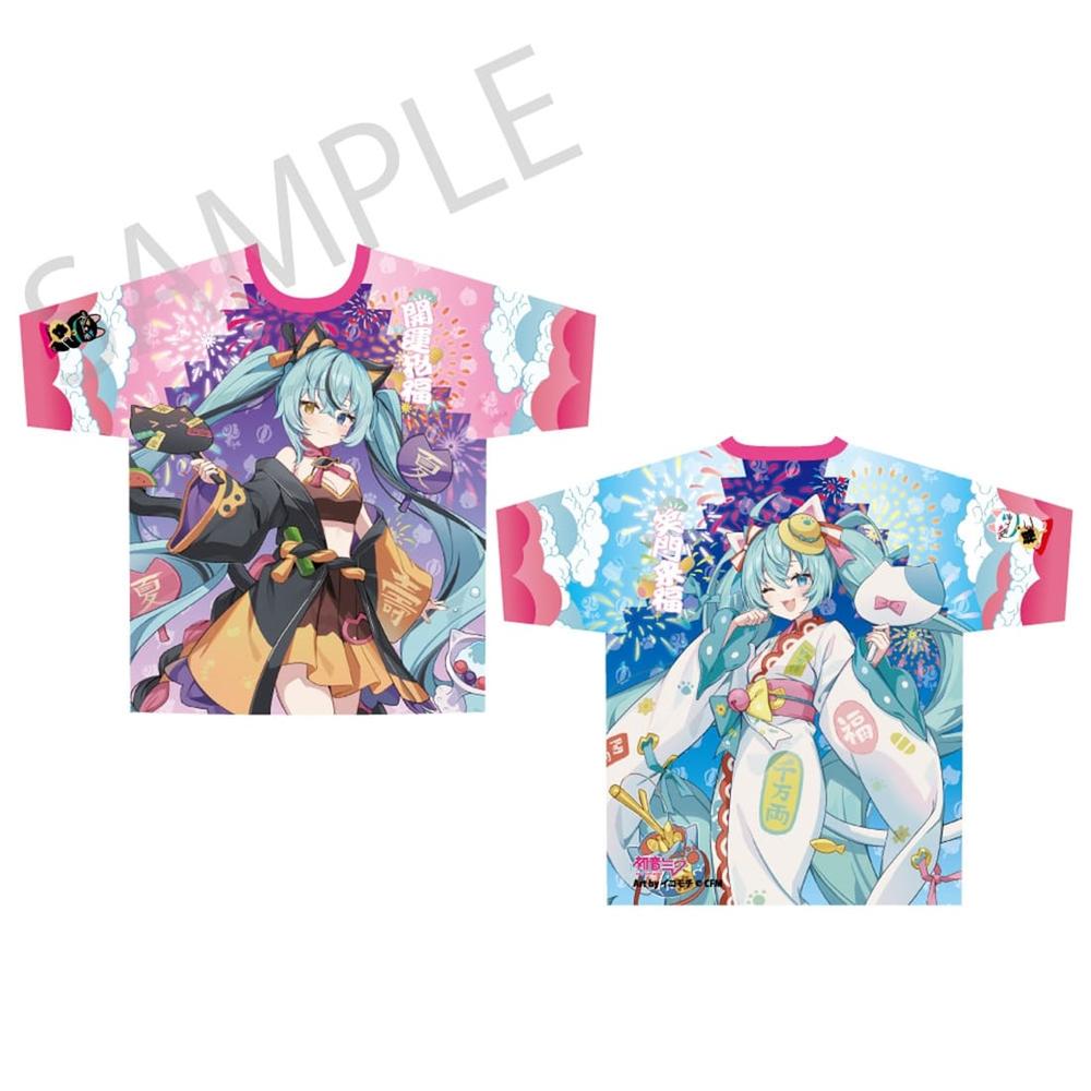 「初音ミク×招き猫×真夏の熊谷」フルグラフィックTシャツ Art by イコモチ - 公式商品画像 | AniSmile