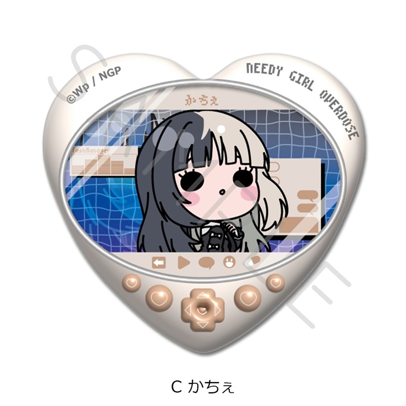 アニメ「NEEDY GIRL OVERDOSE」 ハート型缶バッジ C(かちぇ) - official product image | AniSmile
