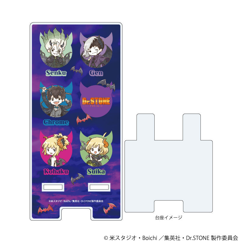 スマキャラスタンド「Dr.STONE」05/悪魔風ver. 石神千空&あさぎりゲン&クロム&コハク&スイカ(グラフアートイラスト) - AniSmile
