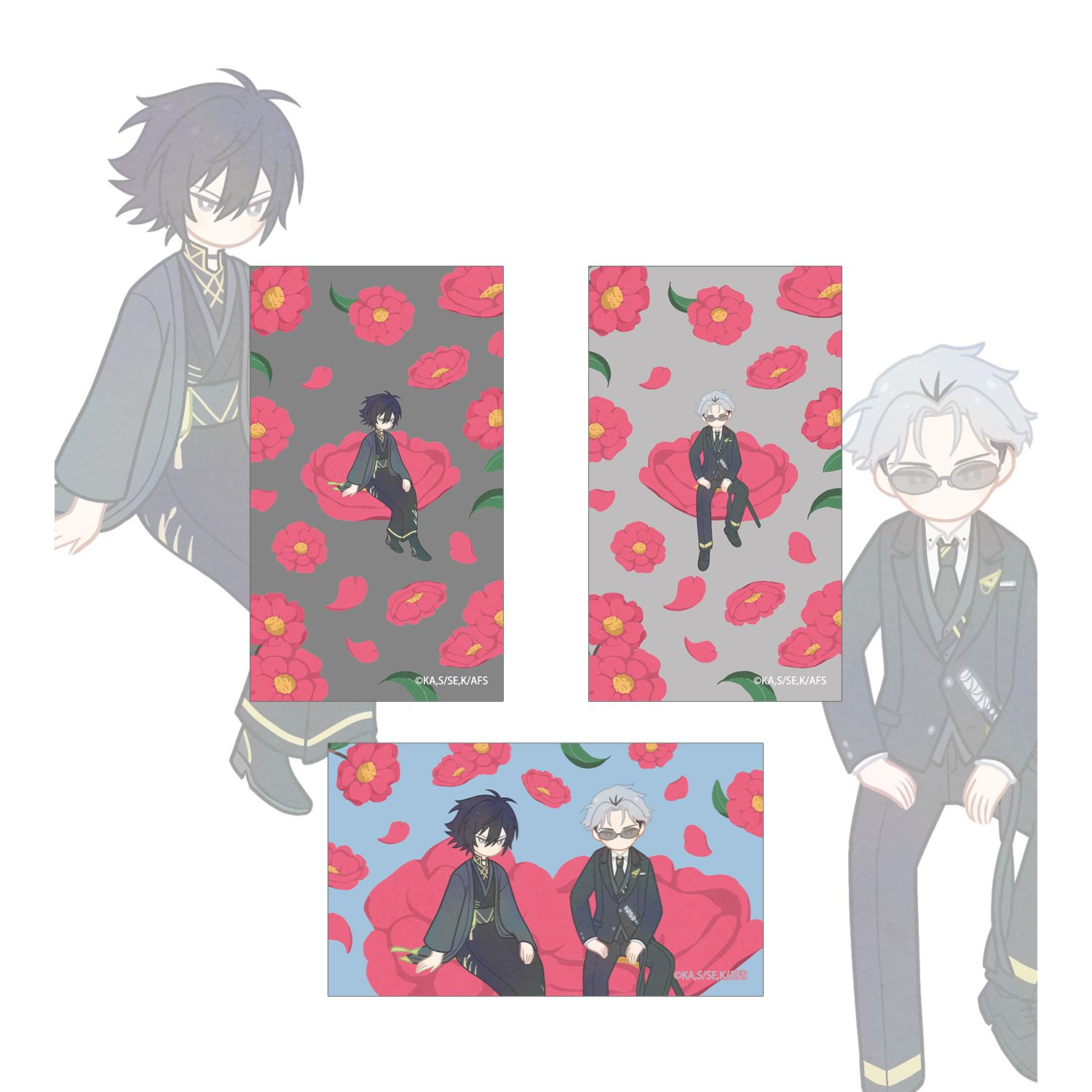 テレビアニメ『春夏秋冬代行者 春の舞』 寒椿狼星&寒月凍蝶 Botania イラストカード3枚セット - AniSmile