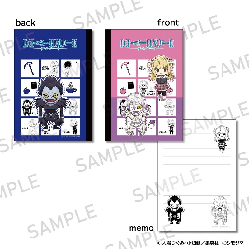 DEATH NOTE BOOK型メモ帳 シモジマコラボver. 弥海砂・リューク・レム - AniSmile