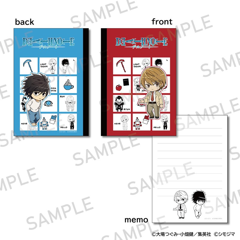 DEATH NOTE BOOK型メモ帳 シモジマコラボver. 夜神月・L - official product image | AniSmile