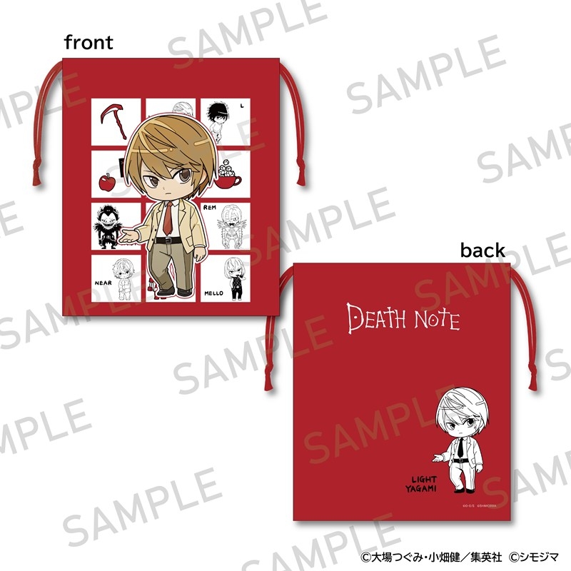 DEATH NOTE 巾着 シモジマコラボver. 夜神月 - official product image | AniSmile