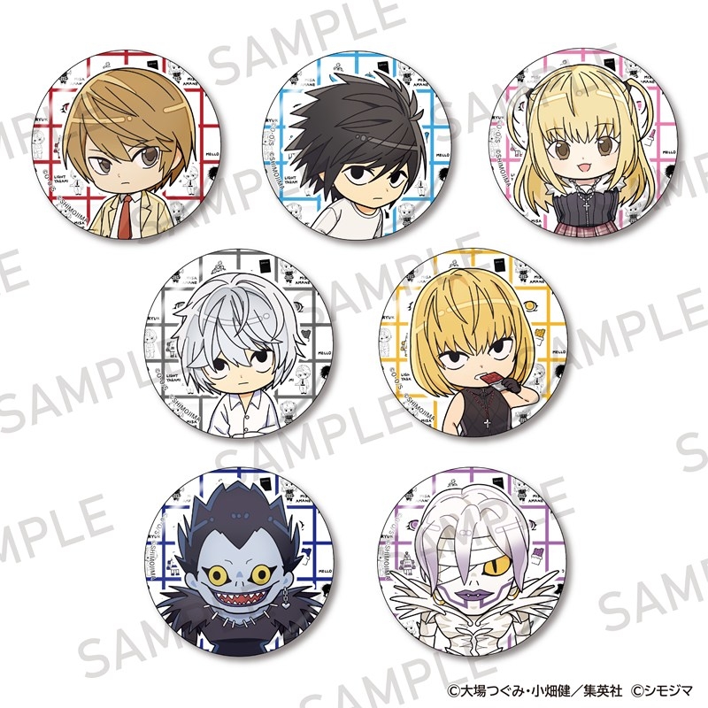 DEATH NOTE きらきら缶バッジコレクション シモジマコラボver. Pack - official product image | AniSmile