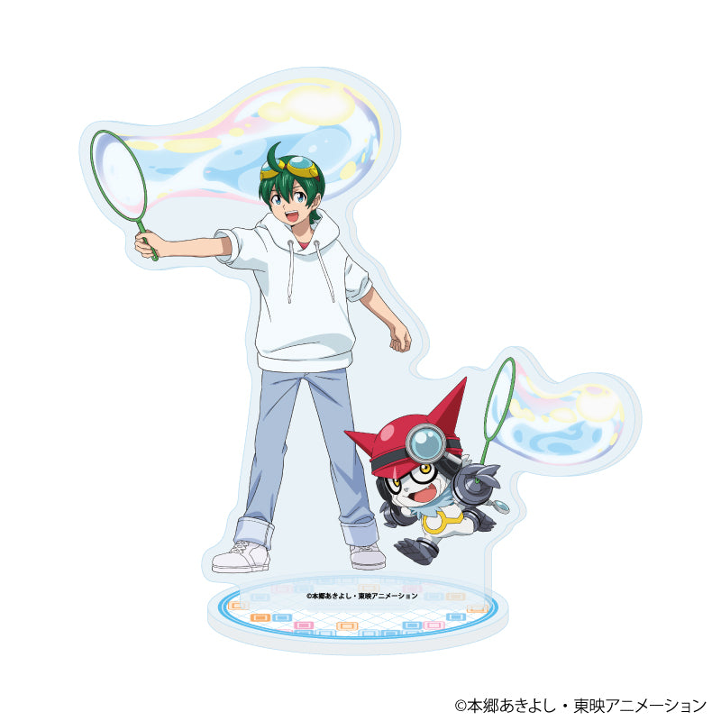 アクリルスタンド「デジモンユニバース アプリモンスターズ」01/新海ハル&ガッチモン シャボン玉ver.(描き下ろしイラスト) - AniSmile