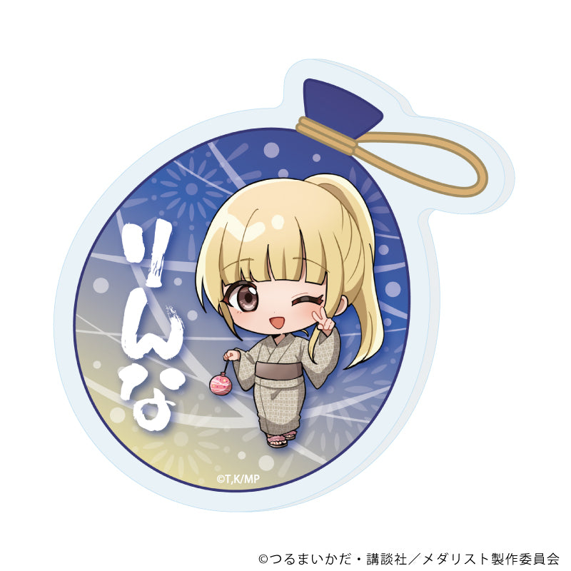 おなまえアクリルプレートバッジ「TVアニメ『メダリスト』」11/申川 りんな 夏祭りver.(ミニキャライラスト) - AniSmile
