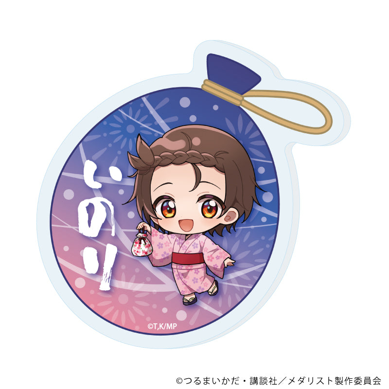 おなまえアクリルプレートバッジ「TVアニメ『メダリスト』」05/結束 いのり 夏祭りver.(ミニキャライラスト) - AniSmile