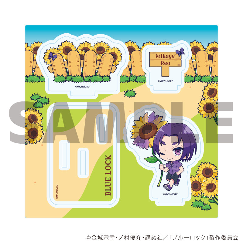 アクリルスタンドプレート「TVアニメ『ブルーロック』」19/御影 玲王 カラフルサンフラワーver.(ミニキャライラスト) - AniSmile