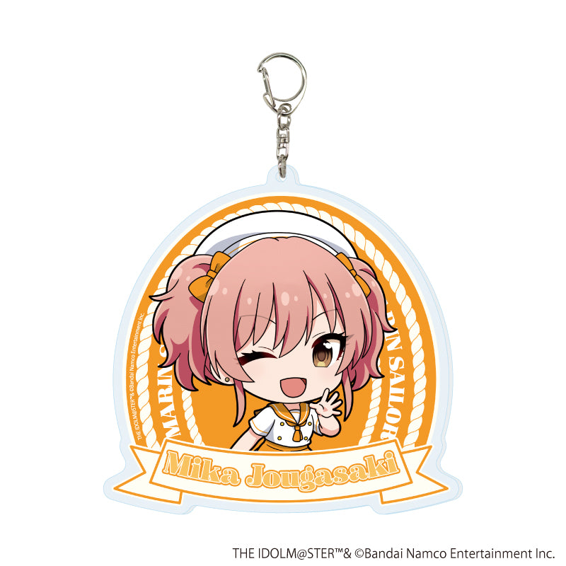 デカアクリルキーホルダー「アイドルマスター シンデレラガールズ」28/城ヶ崎美嘉 マリンセーラーver.(ミニキャライラスト) - AniSmile