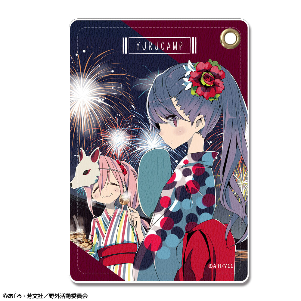 ゆるキャン△ レザーパスケース Ver.2 デザイン06(各務原なでしこ&志摩リン) - 公式商品画像 | AniSmile