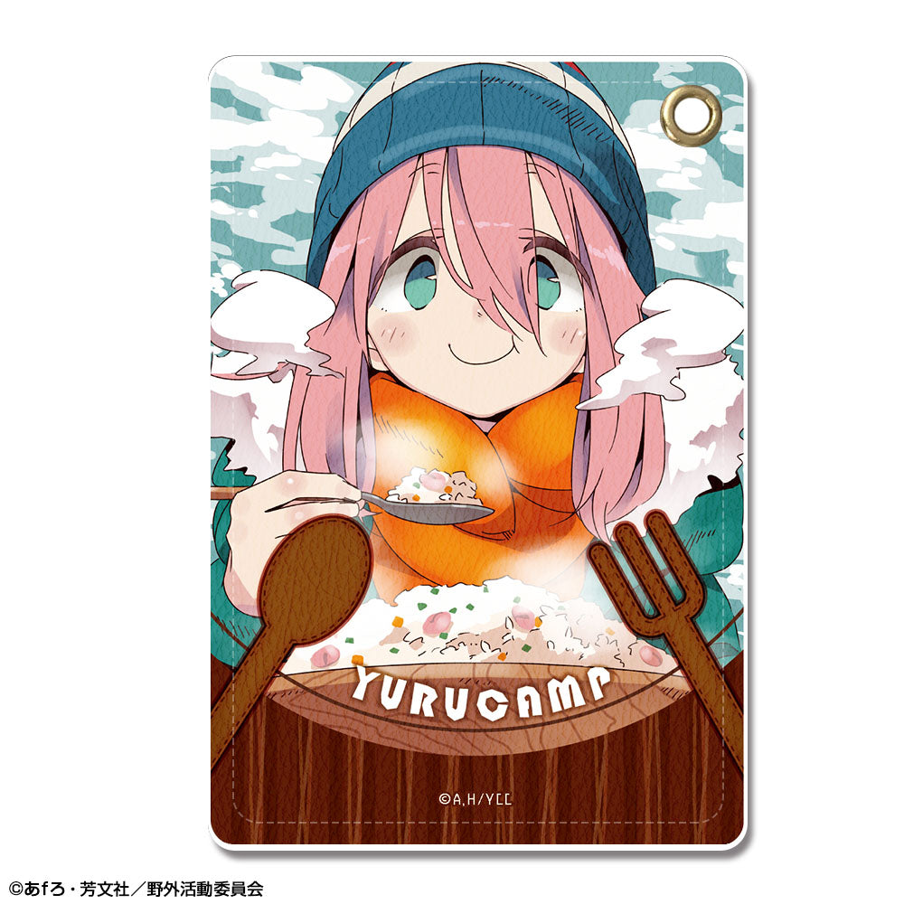 ゆるキャン△ レザーパスケース Ver.2 デザイン01(各務原なでしこ) - 公式商品画像 | AniSmile
