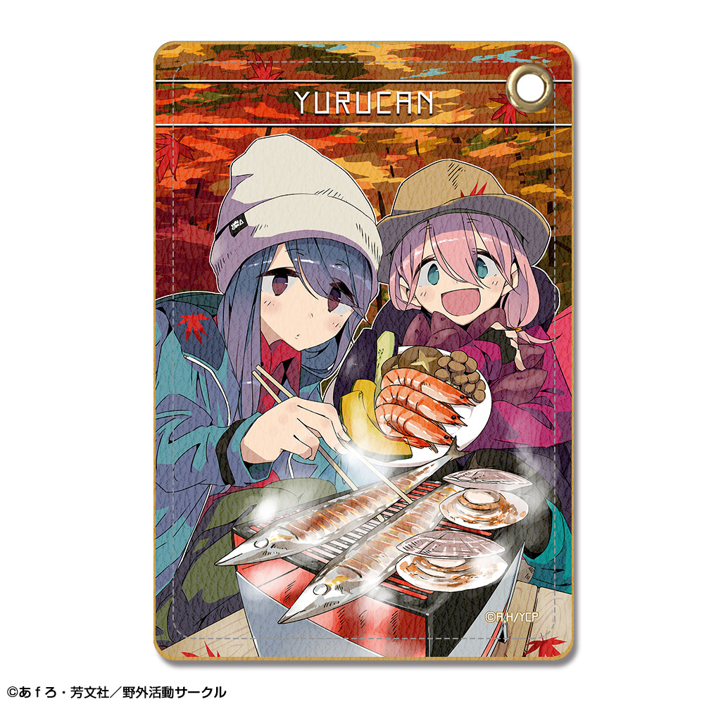 ゆるキャン△ レザーパスケース デザイン02(各務原なでしこ&志摩リン/B) - 公式商品画像 | AniSmile