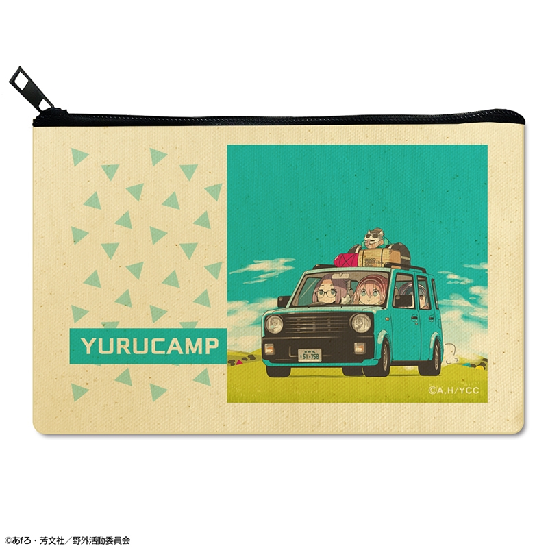 ゆるキャン△ フラットポーチ Ver.2 デザイン05(集合) - 公式商品画像 | AniSmile