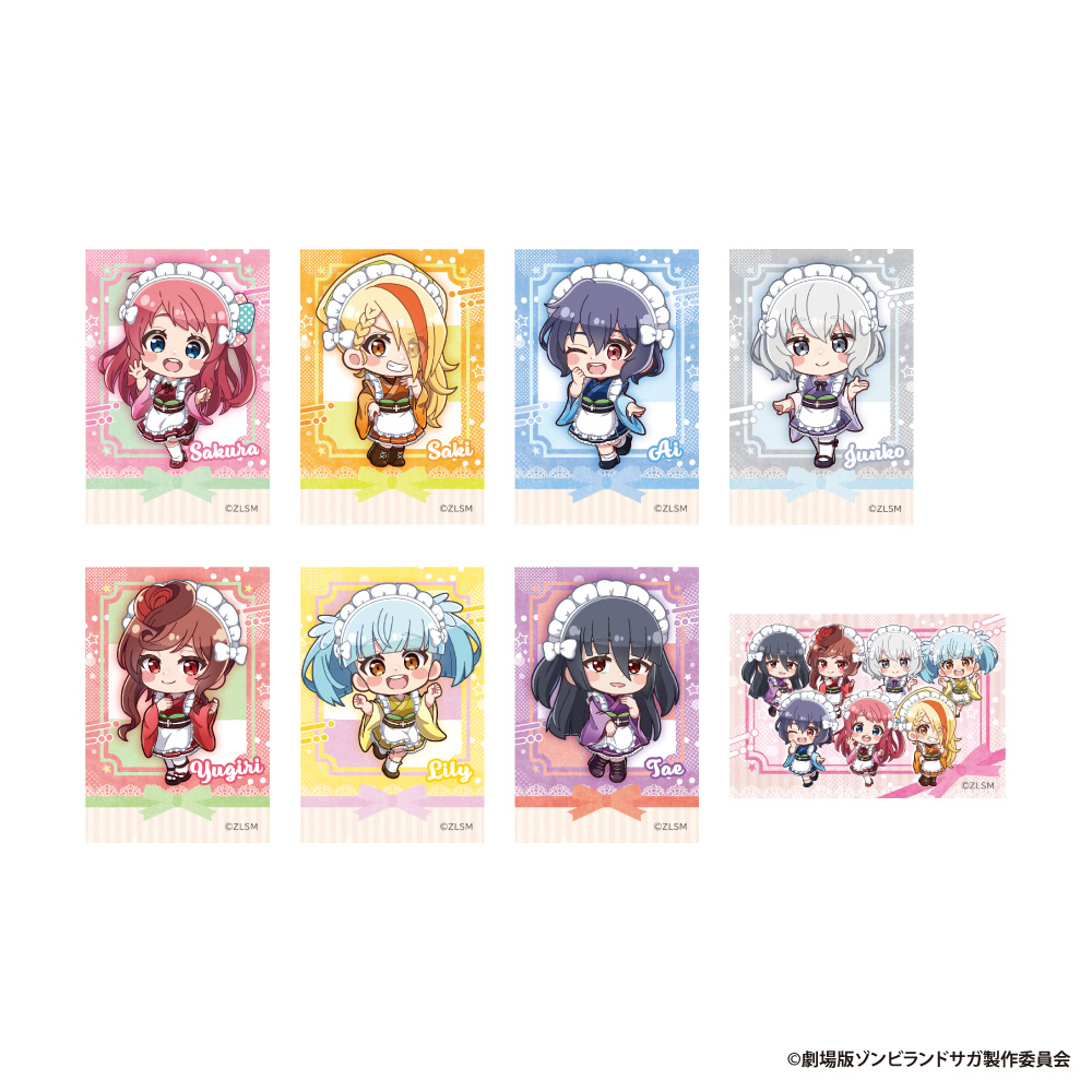 ゾンビランドサガ×くいもの屋わん トレーディングデフォルメステッカー - official product image | AniSmile