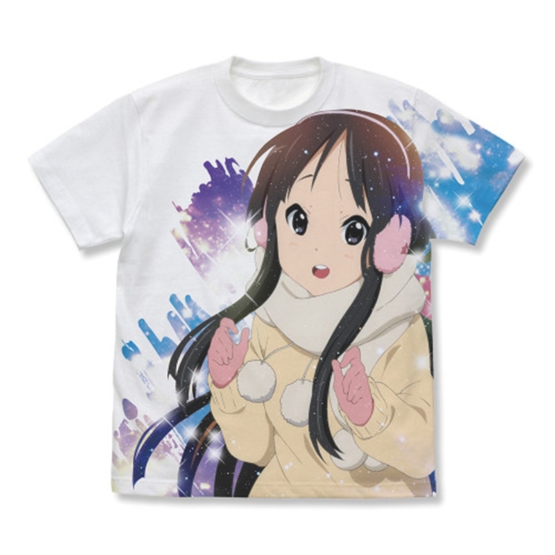 けいおん! 秋山澪 フルグラフィックTシャツ Sparkle Snow Ver./WHITE-M - 公式商品画像 | AniSmile