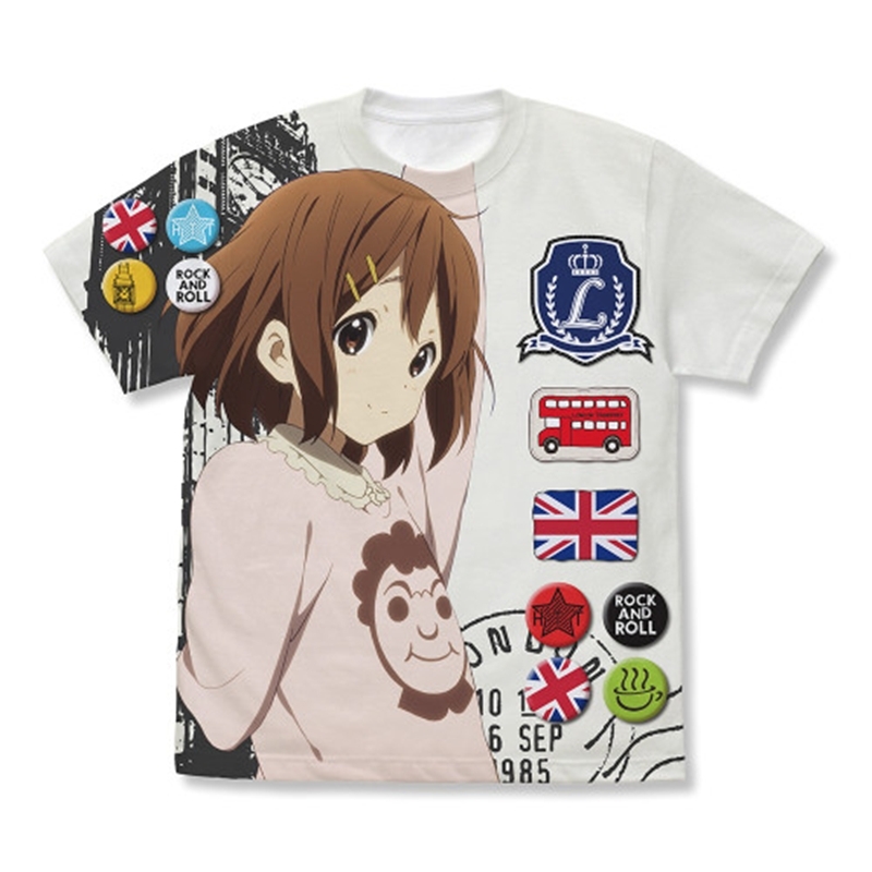 けいおん! 平沢唯 フルグラフィックTシャツ the UK Ver./WHITE-XL - 公式商品画像 | AniSmile