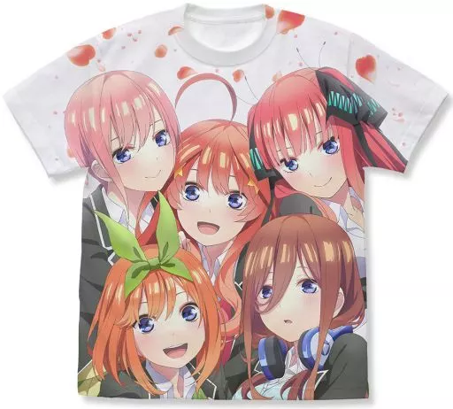 五等分の花嫁∬ フルグラフィックTシャツ/WHITE-M - 官方商品图片 | AniSmile