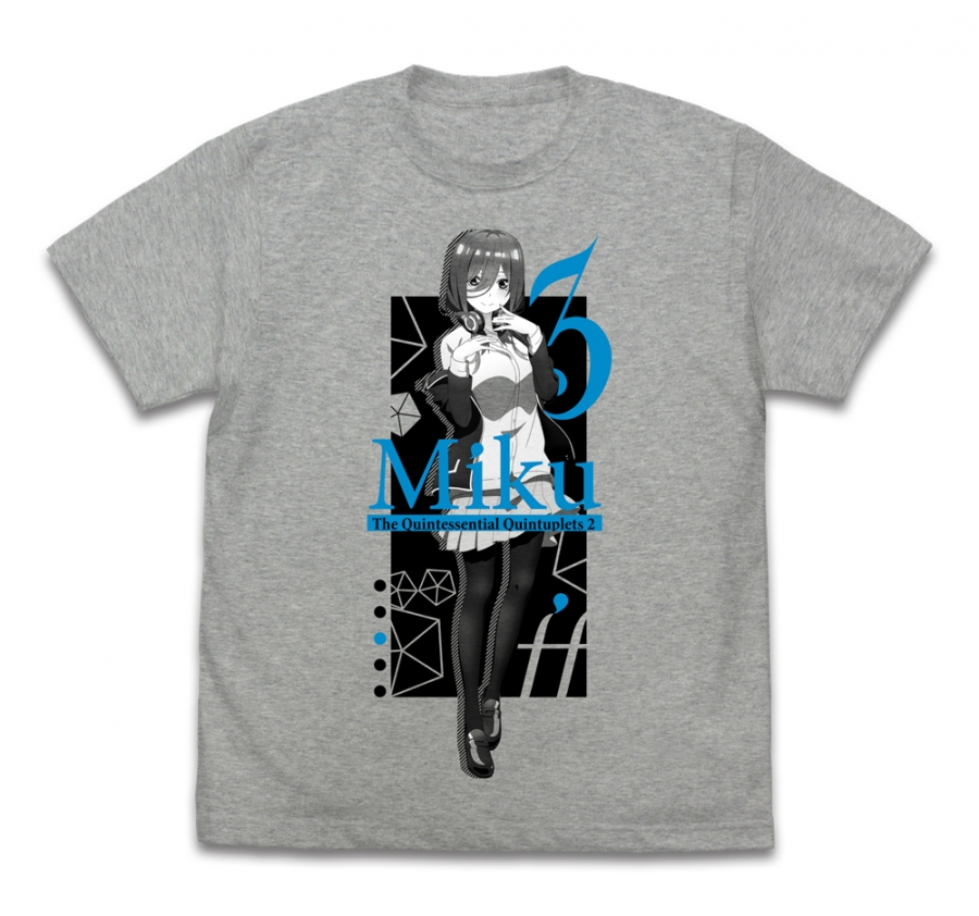 五等分の花嫁∬ 中野三玖 Tシャツ∬/MIX GRAY-XL - AniSmile