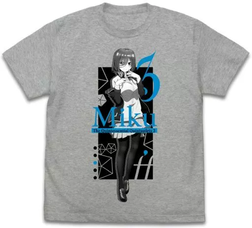 五等分の花嫁∬ 中野三玖 Tシャツ∬/MIX GRAY-M - AniSmile