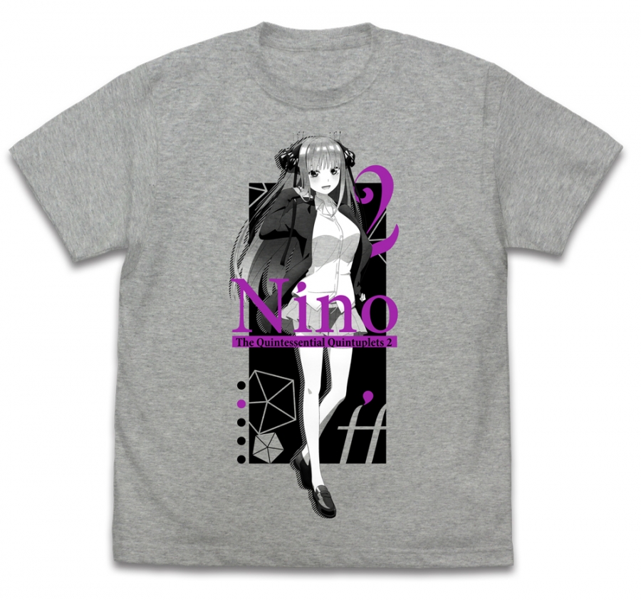 五等分の花嫁∬ 中野二乃 Tシャツ∬/MIX GRAY-XL - AniSmile