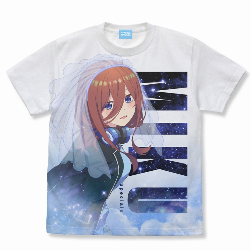 五等分の花嫁∽ 中野三玖 フルグラフィックTシャツ/WHITE-XL - AniSmile
