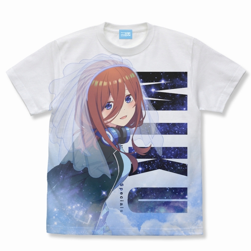 五等分の花嫁∽ 中野三玖 フルグラフィックTシャツ/WHITE-M - AniSmile