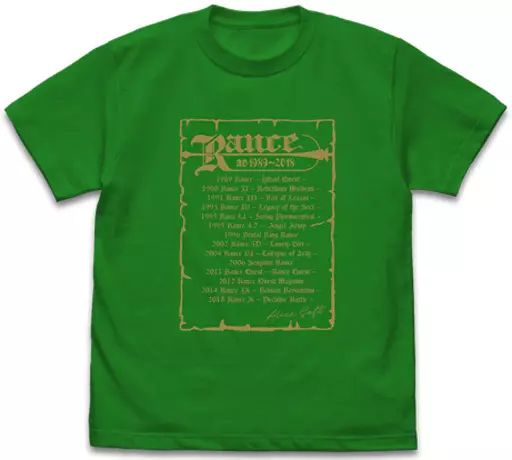 Rance ランスヒストリー Tシャツ/GREEN-XL - 官方商品图片 | AniSmile