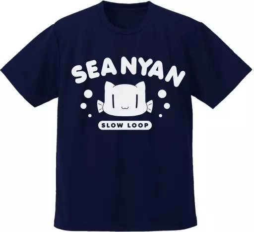 スローループ(TVA) シーにゃん ドライTシャツ/NAVY-M - official product image | AniSmile