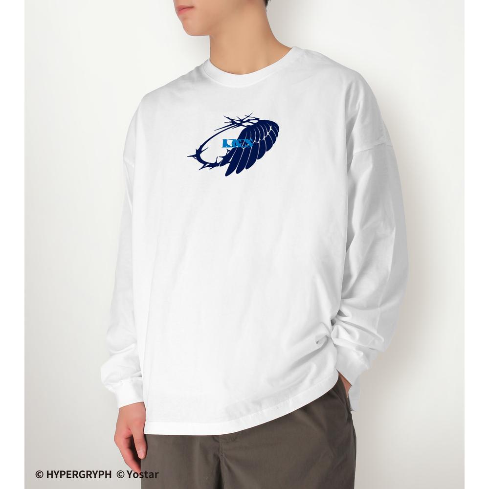 409SKU アークナイツ ロゴス ショッピングver. 着用BIGシルエットロングTシャツユニセックス(サイズ/S) 图片 4 | AniSmile