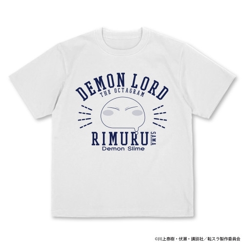 転生したらスライムだった件 リムル様カレッジ プレーティングTシャツ/WHITE-M 图片 2 | AniSmile