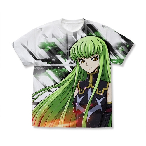 コードギアス 反逆のルルーシュ C.C. フルグラフィックTシャツ 黒の騎士団Ver./WHITE-XL - AniSmile