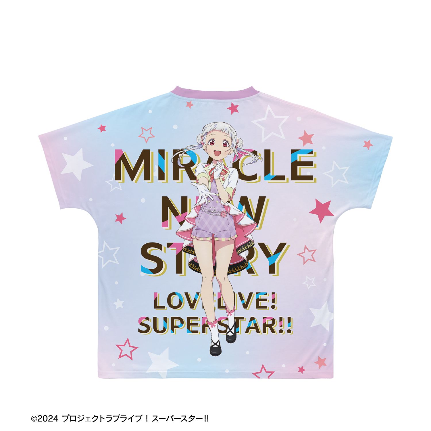 ラブライブ!スーパースター!! 描き下ろし 嵐 千砂都 MIRACLE NEW STORY ver. フルグラフィックTシャツユニセックス(サイズ/S) 图片 6 | AniSmile