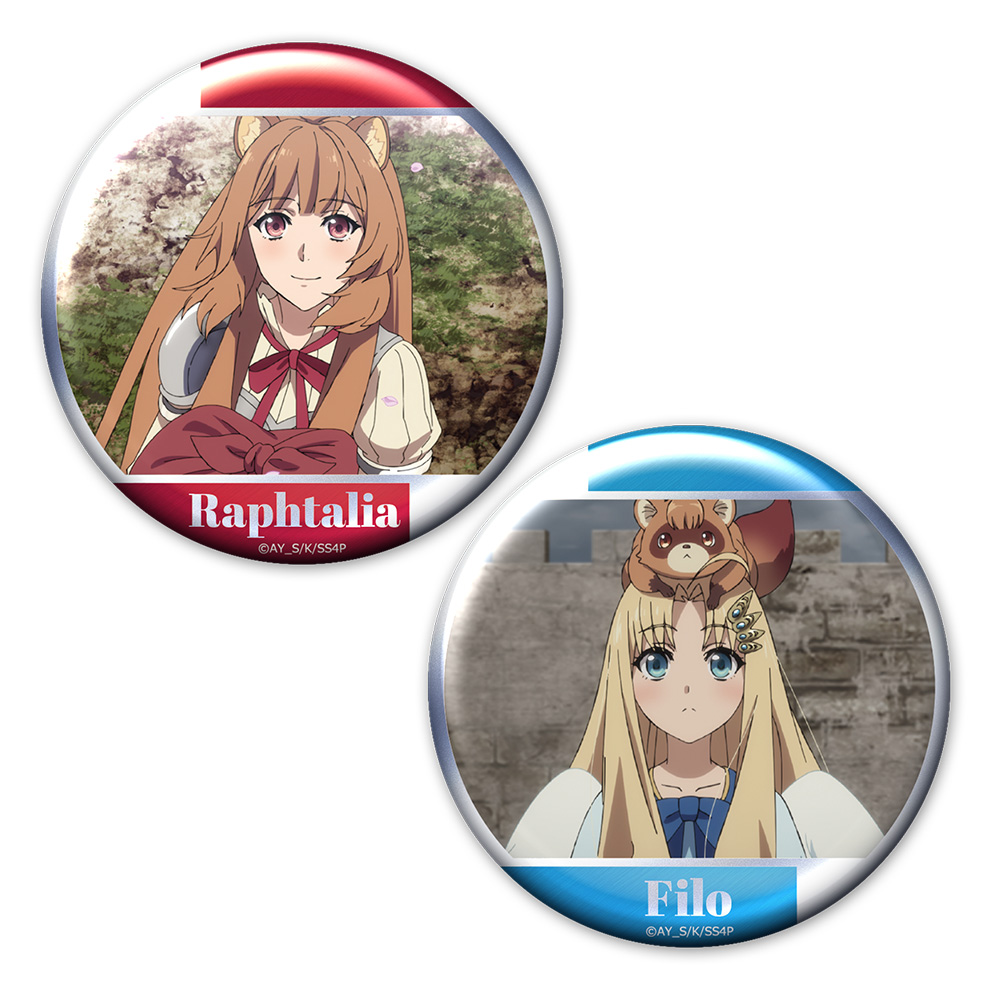盾の勇者の成り上がり Season 4 メタリック缶バッジ2個セット ラフタリア&フィーロ - AniSmile