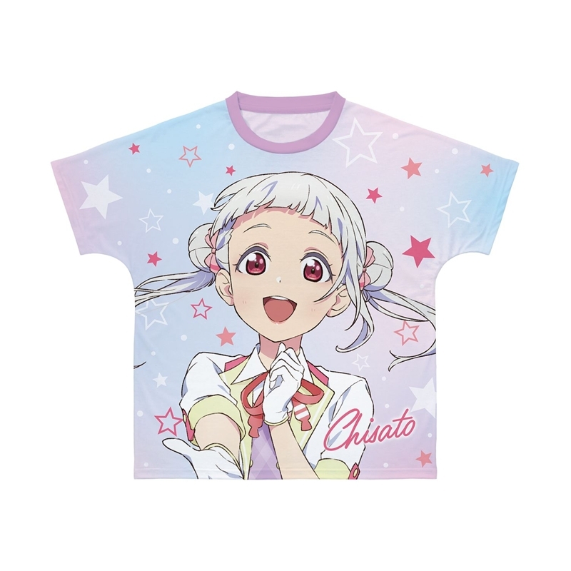 ラブライブ!スーパースター!! 描き下ろし 嵐 千砂都 MIRACLE NEW STORY ver. フルグラフィックTシャツユニセックス(サイズ/XXS) - AniSmile