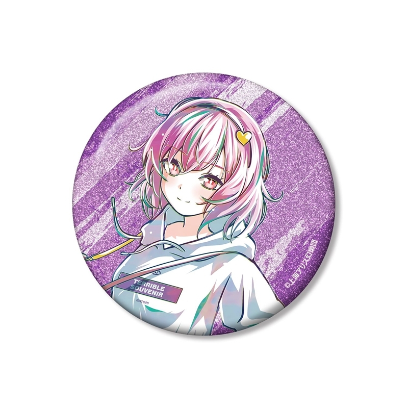 東方Project 松本能人イラスト 古明地さとり 現代風ファッションver. Ani-Art 75mmグリッター缶バッジ - AniSmile