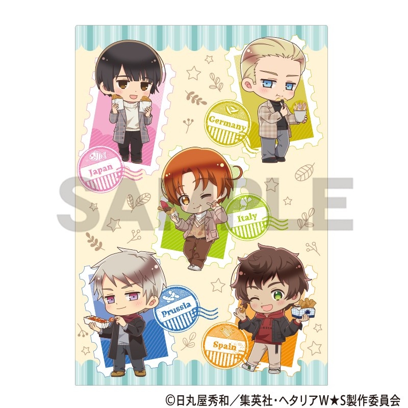 ヘタリア World★Stars シングルクリアファイル グリーン 食べ歩きグルメ ミニキャラ - AniSmile