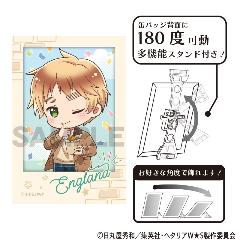 ヘタリア World★Stars アート缶バッジ イギリス 食べ歩きグルメ ミニキャラ - AniSmile