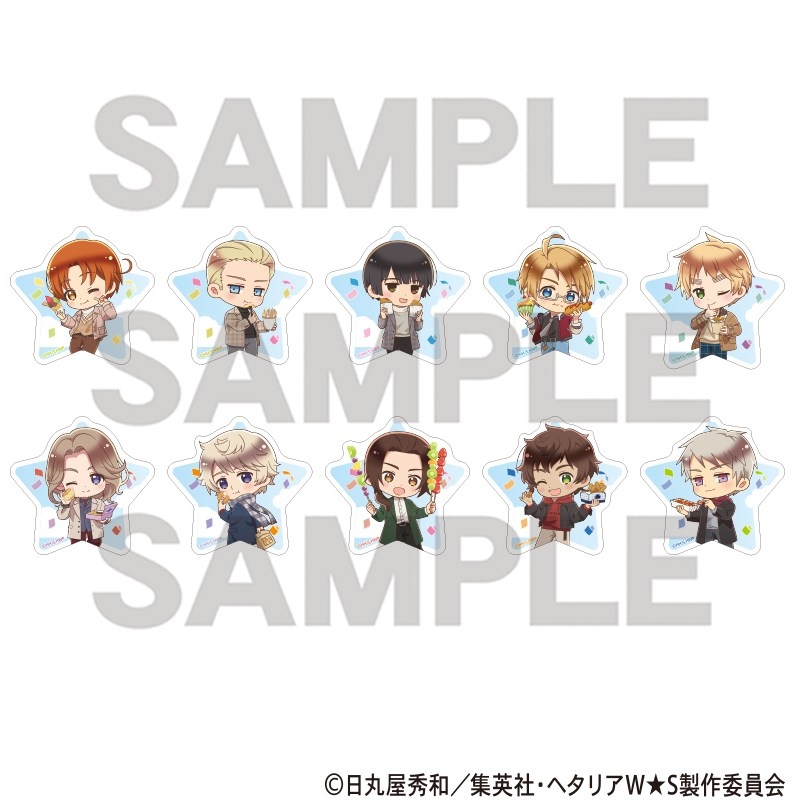 ヘタリア World★Stars トレーディングアクリルクリップ 食べ歩きグルメ ミニキャラ - AniSmile