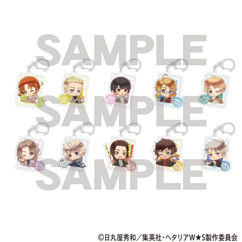 ヘタリア World★Stars トレーディングアクリルキーホルダー 食べ歩きグルメ ミニキャラ - AniSmile