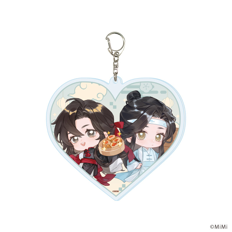 デカアクリルキーホルダー「大河幻想ラジオドラマ「魔道祖師」」08/魏無羨&藍忘機 中華飯店ver.(ミニキャライラスト) - AniSmile