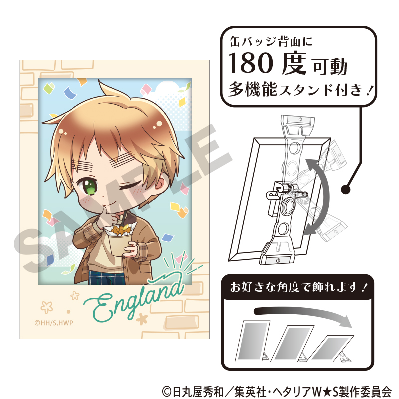ヘタリア World★Stars アート缶バッジ イギリス 食べ歩きグルメ ミニキャラ Image 2 | AniSmile