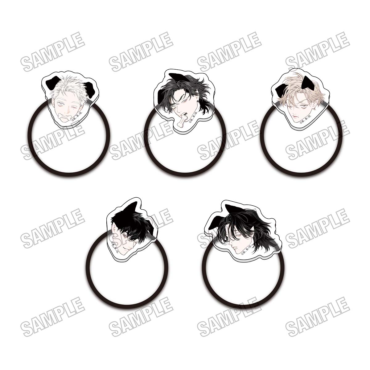 FANGS 描き下ろしアクリルヘアゴムコレクション【WANGS ver.】 - official product image | AniSmile